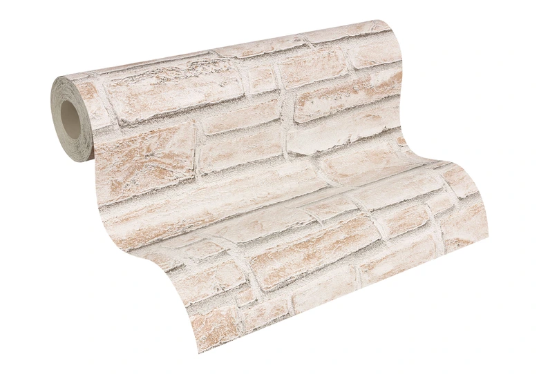 Mustertapete A.S. Création Strukturprofiltapete Dekora Natur 6 Signalweiß, Branbeige, Moosgrau 