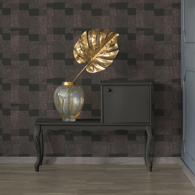 Livingwalls Ethnotapete Desert Lodge Vliestapete bronze, schwarz 