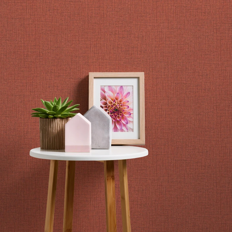 Livingwalls Unitapete Desert Lodge Vliestapete einfarbig rot 