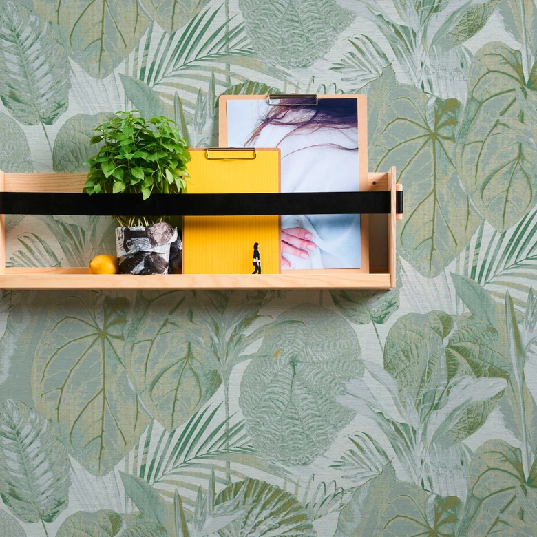 jungle wallpaper green white - non-woven wallpaper floral with leaves 