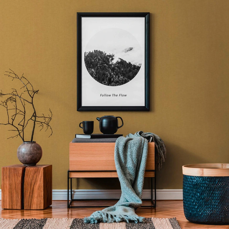 Papel pintado autoadhesivo texturado A.S. Création #Papel pintado no tejido Hygge amarillo 