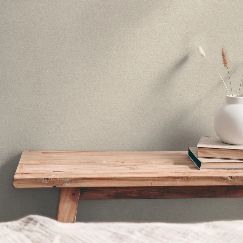 Unitapete Leinenoptik Beige – Zeitlose Vliestapete in natürlichem Farbton 