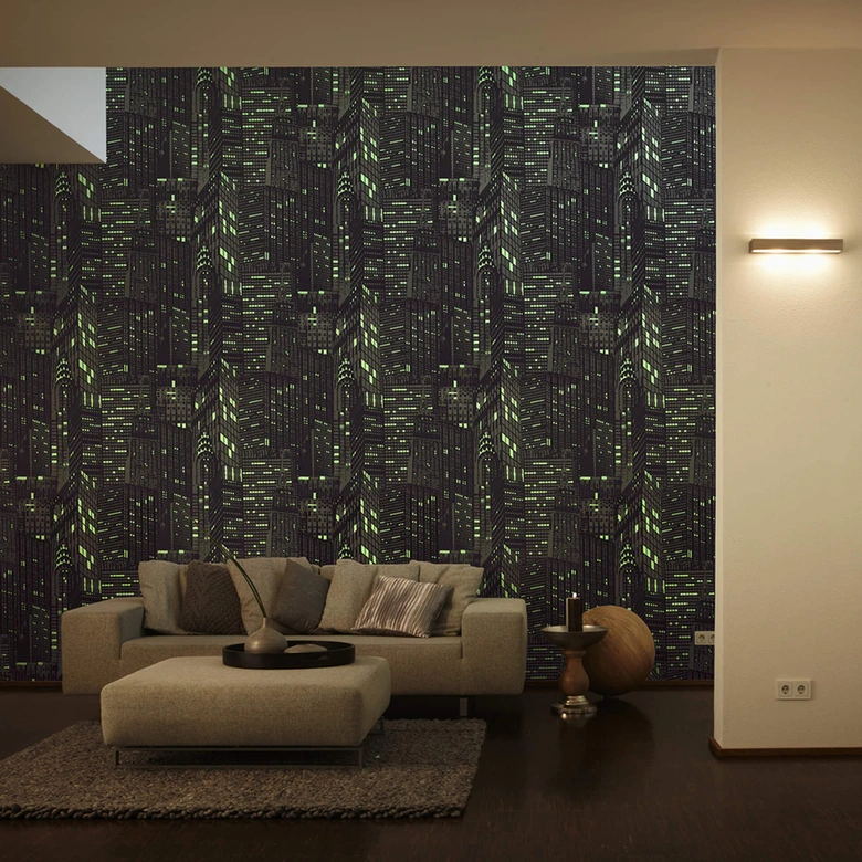 Leuchttapete metallic, schwarz, Vliestapete il Decoro von A.S. Creation 