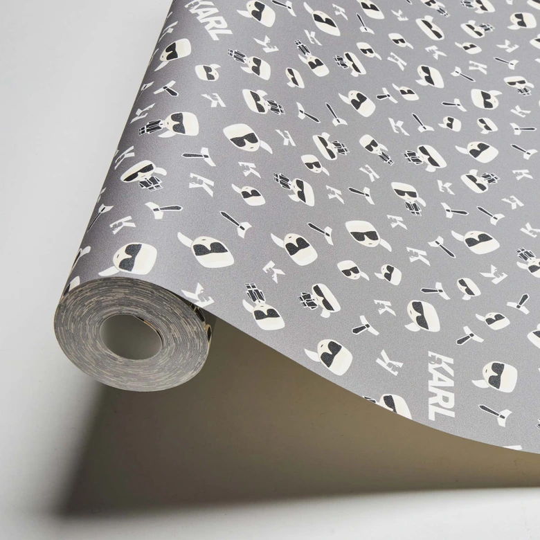 Karl Lagerfeld Papier peint fantaisie Gris, Noir, Blanc  