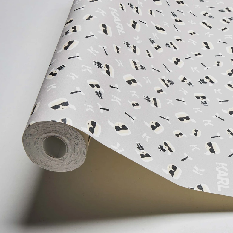 Karl Lagerfeld Papier peint fantaisie Beige, Noir, Blanc  