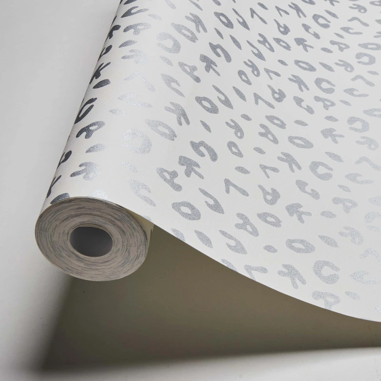 Karl Lagerfeld Papier peint fantaisie léopard Métallique, Blanc 