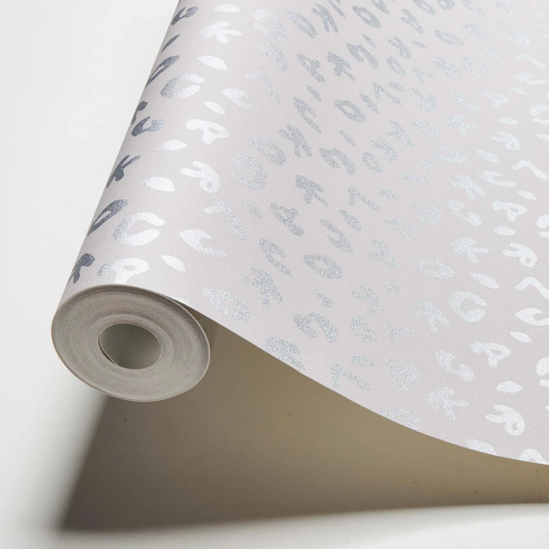 Karl Lagerfeld Papier peint fantaisie léopard Gris, Métallique 