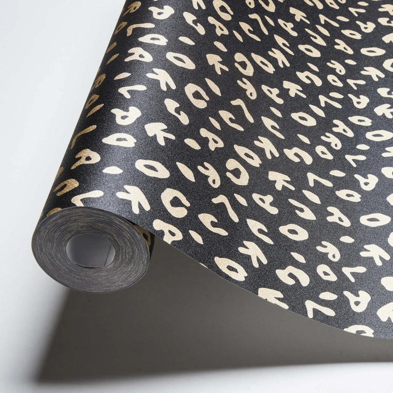 Karl Lagerfeld Papier peint fantaisie léopard Métallique, Noir 