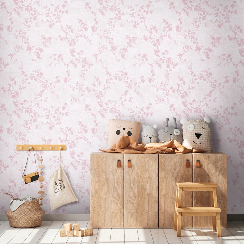 Floral Patterned Wallpaper Pink White - floral wallpaper playful 
