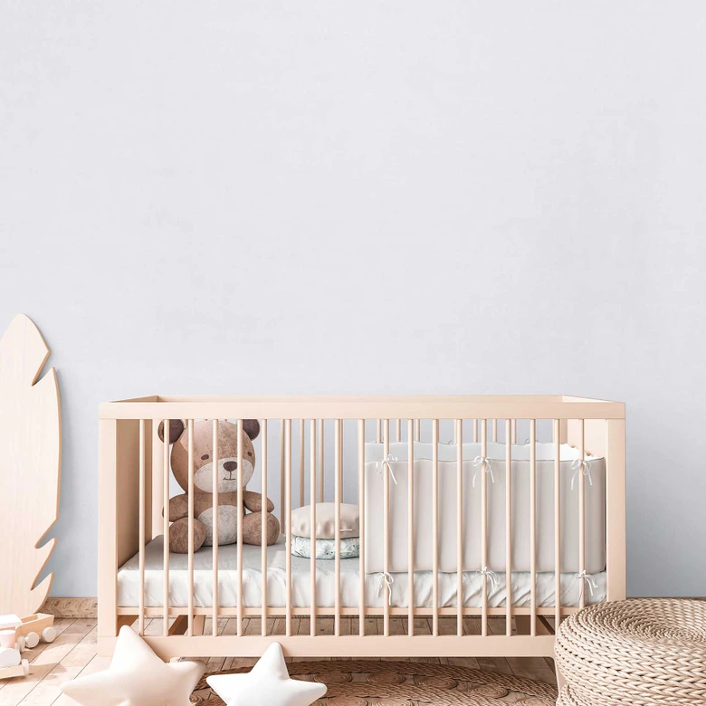 Kids room wallpaper light grey - plain non-woven wallpaper  