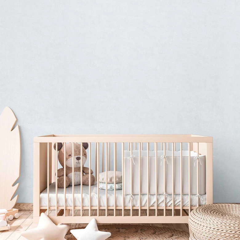 Papel pintado unicolor habitación de niños blanco azul - papel pintado monocromo cuarto de niños 