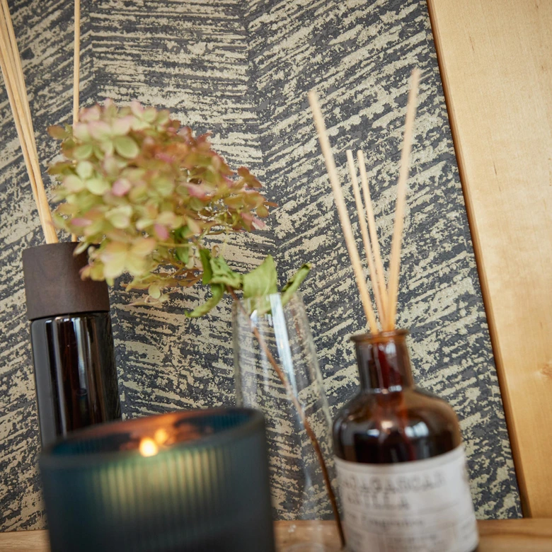 Livingwalls Ethnotapete My Home My Spa Vliestapete Natural Cosy Home kieselgrau, hellbraun 