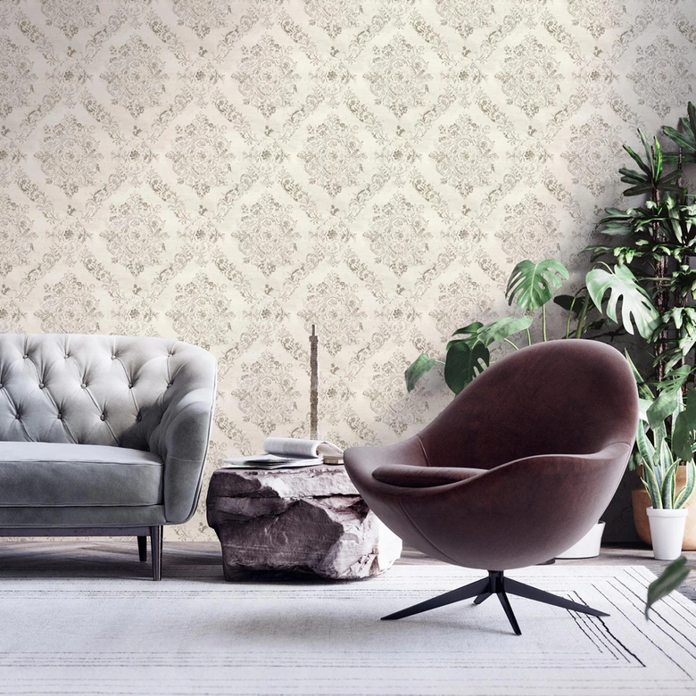 Livingwalls Barocktapete My Home My Spa Vliestapete Romantic Home Vintage perlweiß, perlbeige 