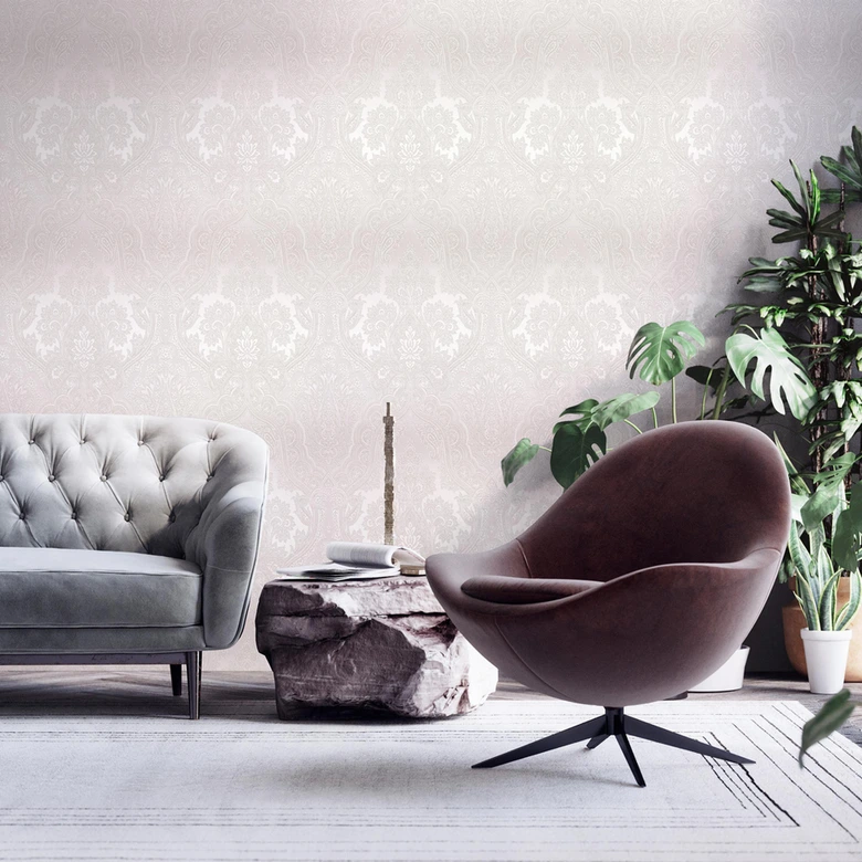 Livingwalls Paisley Tapete My Home My Spa Vliestapete Romantic Home grau 