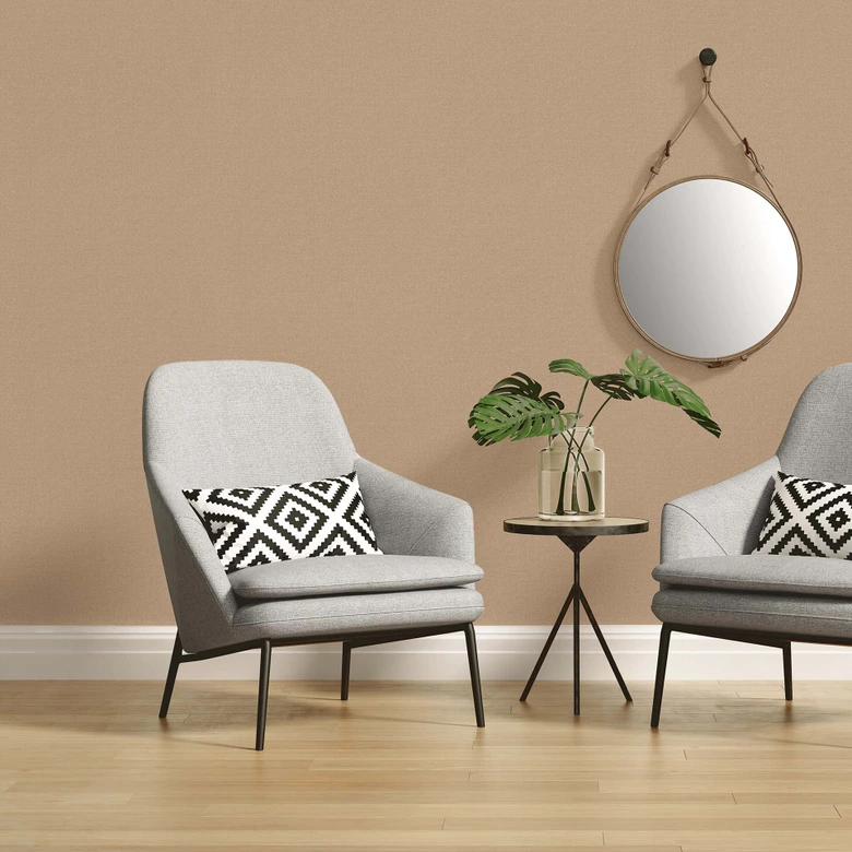 Non-woven tapet beige tyg look - tapet vardagsrum - kök tapet 