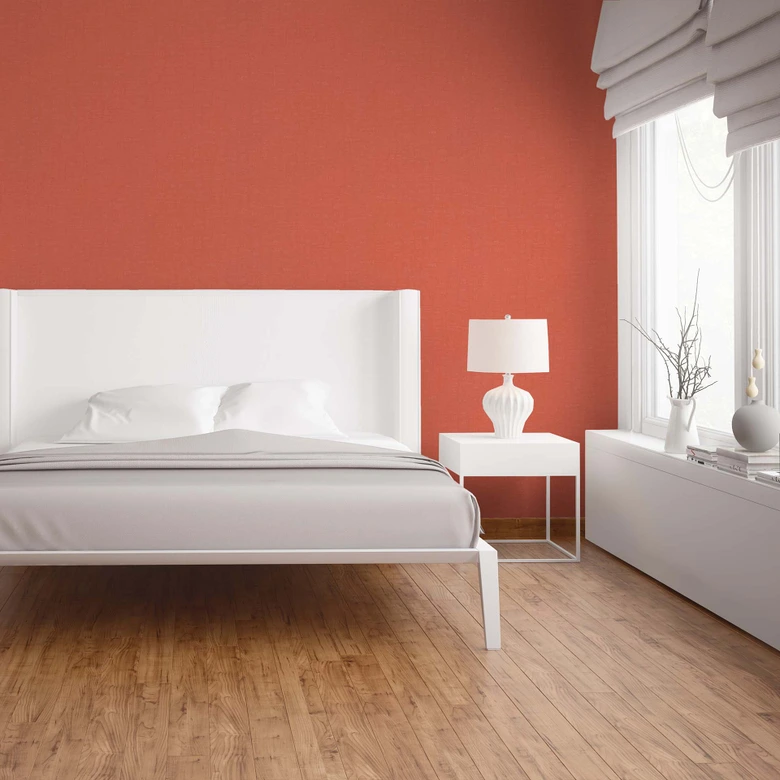 Papier peint orange uni - papier peint intissé uni couloir, salon 