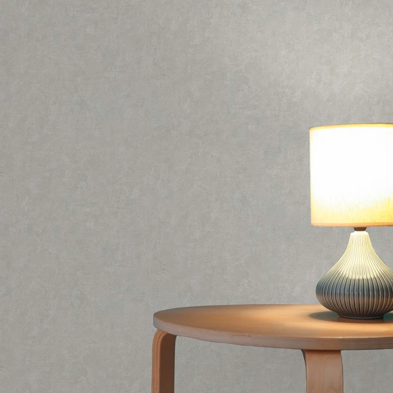 Papel pintado liso aspecto usado - papel pintado no tejido unicolor de A.S. Création Gris sin PVC 386393 