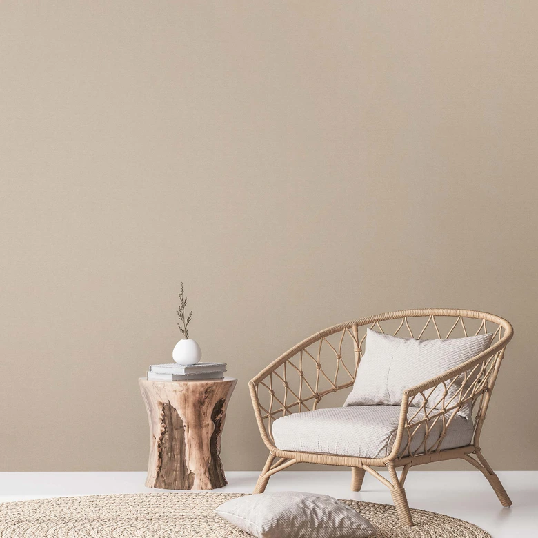 Plain wallpaper beige PVC-free - non-woven wallpaper by A.S. Création light glossy cream 386621 