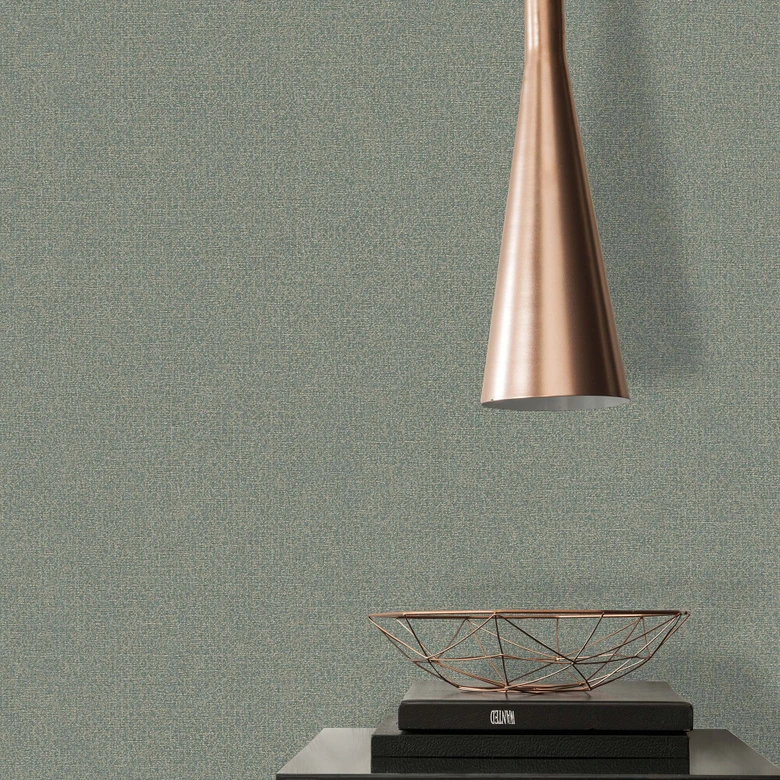 Unitapete Metallic Grün Gold Nachhaltig - Vliestapete Vintage von A.S. Création 386622 
