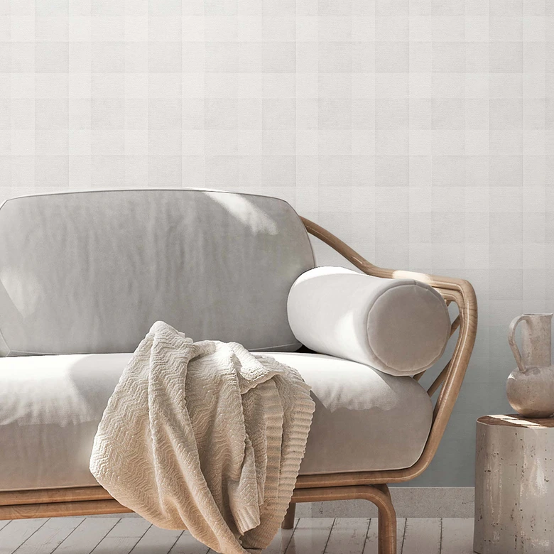 Papel pintado sostenible a cuadros - papel pintado casa de campo a cuadros no tejido de A.S. Création Gris 386644 