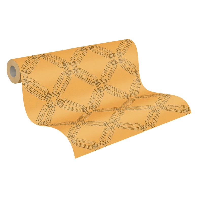 A.S. Création Pop Style Papier peint géométrique - Papier peint mordene Jaune, argent 