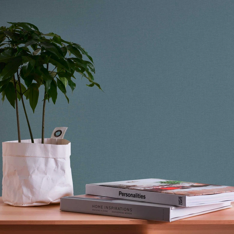 Blå enhet tapet - enfärgad texturerad skal och stick tapet - non-woven tapet vardagsrum sovrum kök 