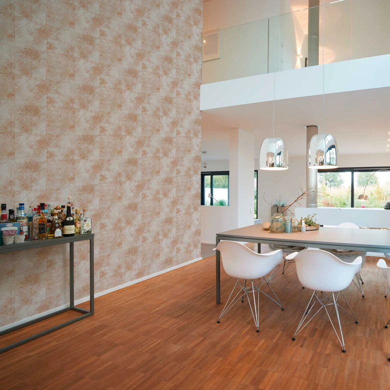 Papel pintado gráfico gris oro - papel pintado tejido-no tejido efecto metalizado - papel pintado texturado dormitorio oficina 