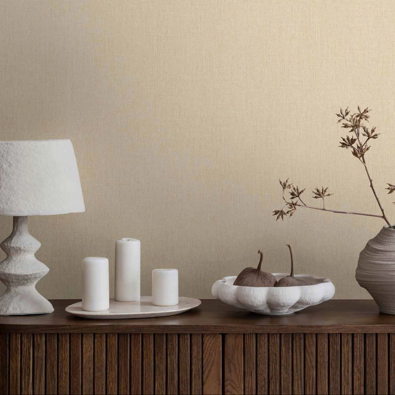 Uni Vliestapete in Creme mit Leinentextur - Sanfte Wandgestaltung für ein stilvolles Zuhause 