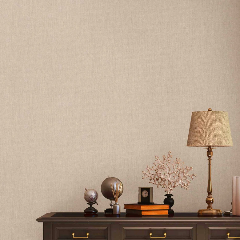Tekstureret non-woven tapet i lys beige - Enkel elegance til moderne rumkoncepter 