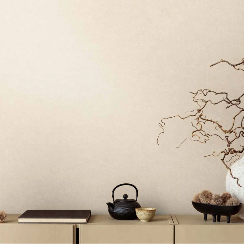 Livingwalls Vliestapete Paradise Garden Unitapete einfarbig beige, grau 