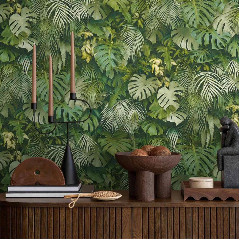 Dschungel Tapete Grün Palmen-Blätter Vliestapete Pflanzen Küche Wohnzimmer Schlafzimmer von A.S. Création 