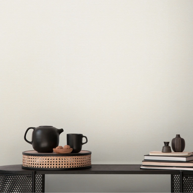 Nowoczesna tapeta biały krem - gładka tapeta z włókniny monochromatyczny salon 