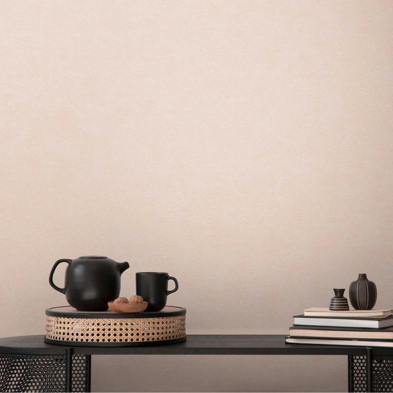 Strukturerad tapet i linnelook rose - subtil Icke-vävd tapet modern & elegant 