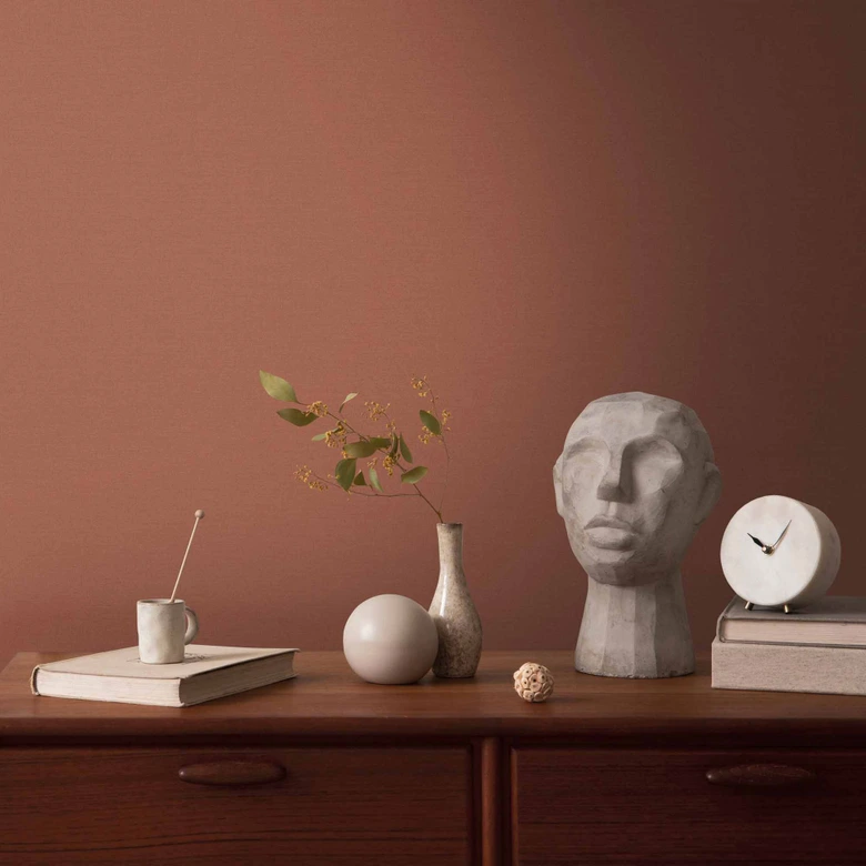 vliesbehang rood effen modern van A.S. Creation effen behang licht structuur mat 