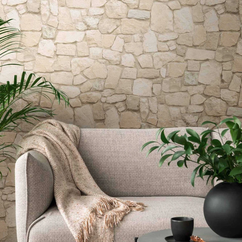 A.S. Création Il Decoro Papier peint effet brique - Beige 