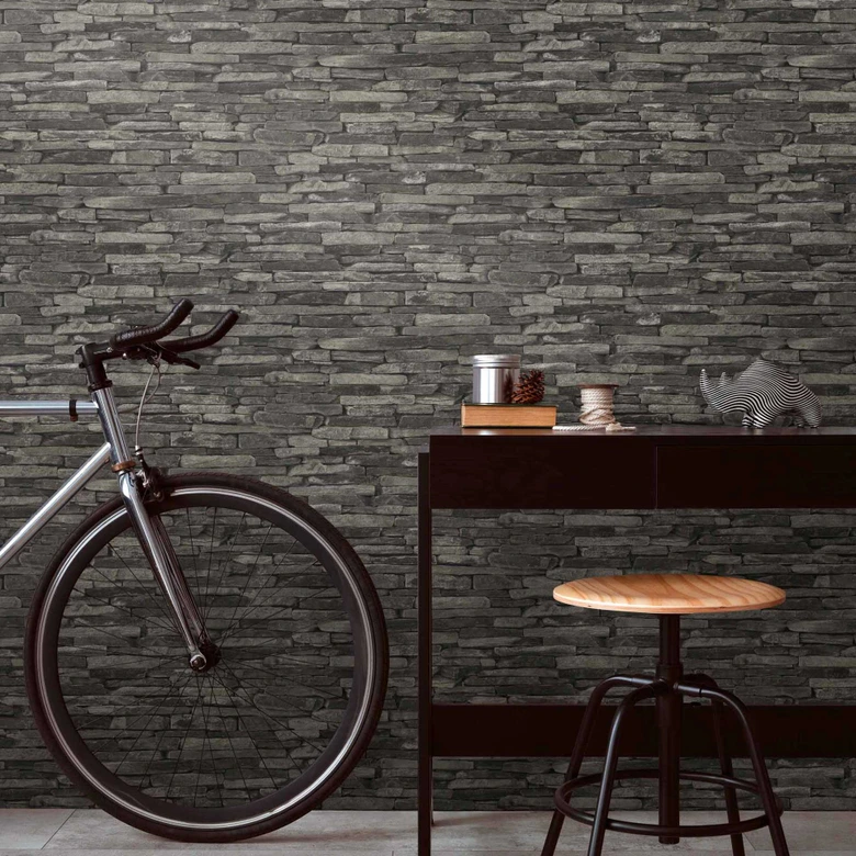 A.S. Création behang Best of Wood`n Stone 2nd Edition grijs, zwart 