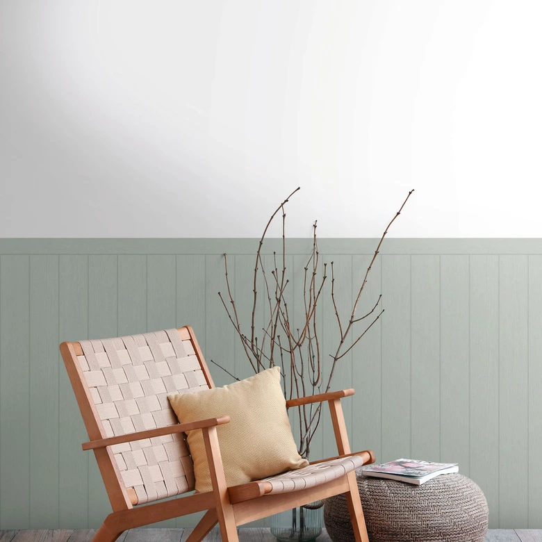 Acoustic mint green wood panel wallpaper - non-woven wallpaper with Scandinavian texture 