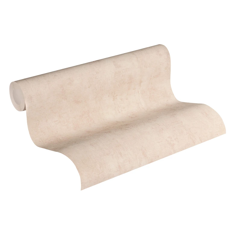 A.S. Création Vliestapete Used Look Unitapete einfarbig beige 