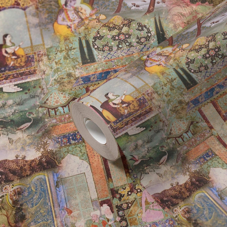 A.S. Création orientalische Tapete Dream Flowery Vliestapete grün, orange, gelb, braun 