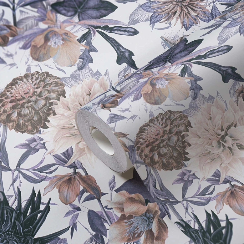 A.S. Création Blumentapete Dream Flowery Vliestapete floral blau, beige, weiß, grau 