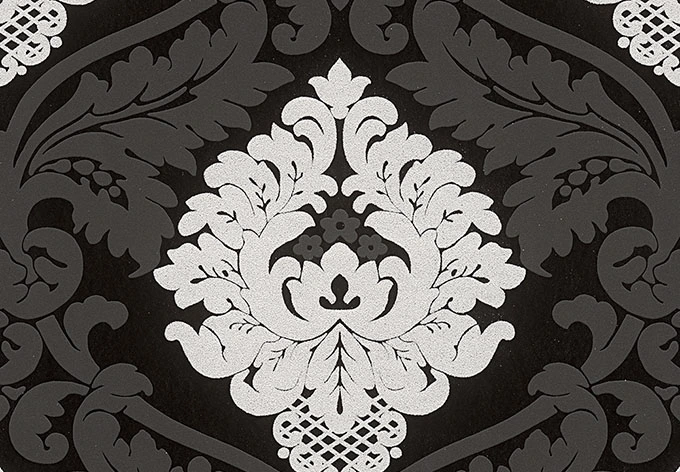 A.S. Création Vliestapete Bling Bling Barocktapete mit Ornamenten Glitzereffekt schwarz, weiß 