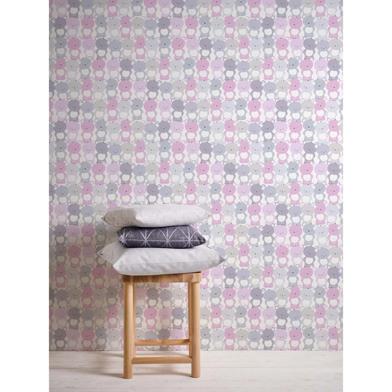 A.S. Création Kinderzimmertapete Little Love Vliestapete mit niedlichen Bären rosa, grau, weiß 