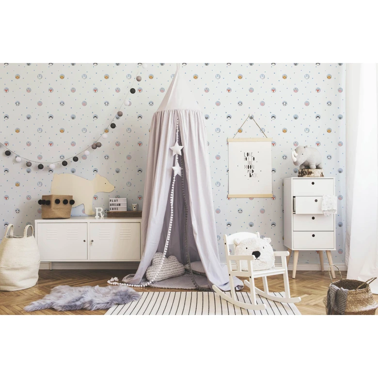 A.S. Création Kinderzimmertapete Little Love Vliestapete mit Sternen blau, weiß, rosa, gelb, schwarz 