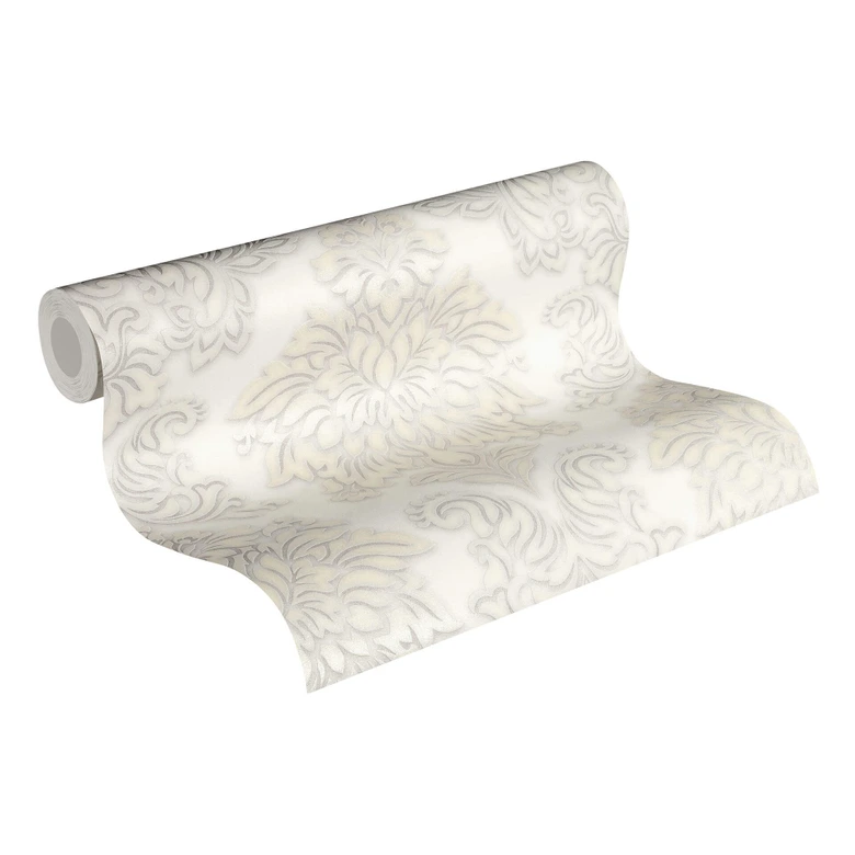 Livingwalls Vliestapete Metropolitan Stories Lizzy London Barocktapete mit Ornamenten beige, metallic, weiß 