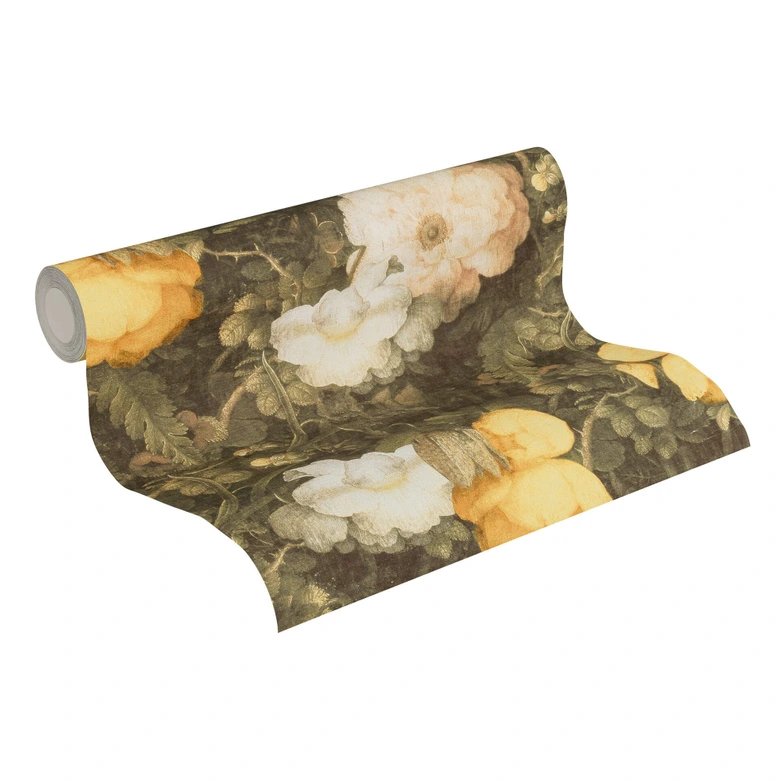 Livingwalls Vliestapete Metropolitan Stories Anke & Daan Amsterdam Blumentapete floral creme, gelb, grün 