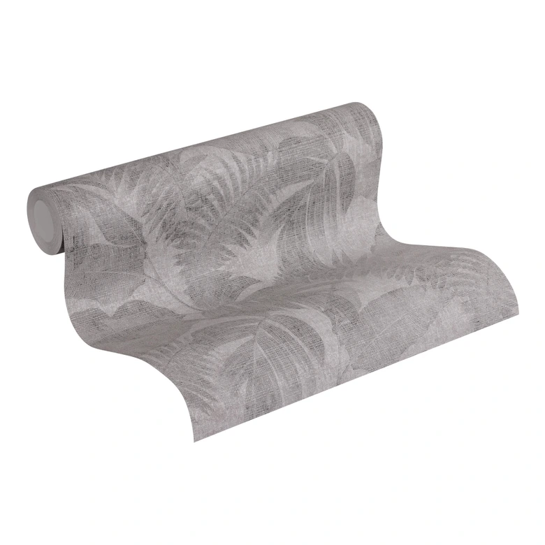 Livingwalls Papier peint intissé New Walls Cosy & Relax avec feuilles de palmier gris, beige, marron 