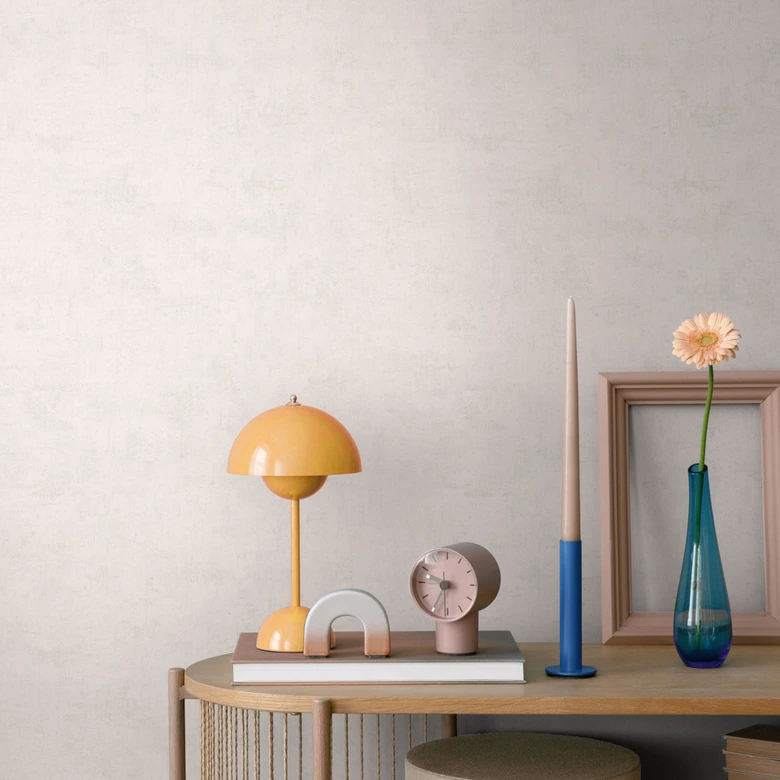 Papier peint intissé Retro - structure lin dans les tons gris & naturels 