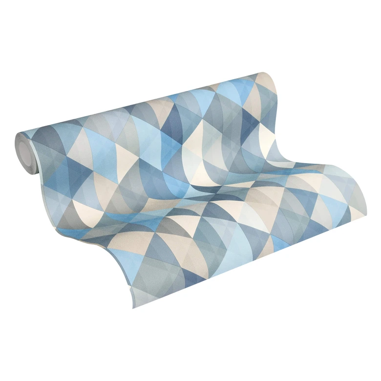 A.S. Création Scandinavian 2 Papier peint géométrique - Bleu, Gris 