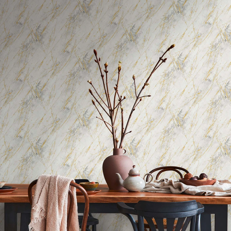 Marmor Tapete Weiß Gold Mustertapete Marmoroptik Design Vliestapete Schlafzimmer 
