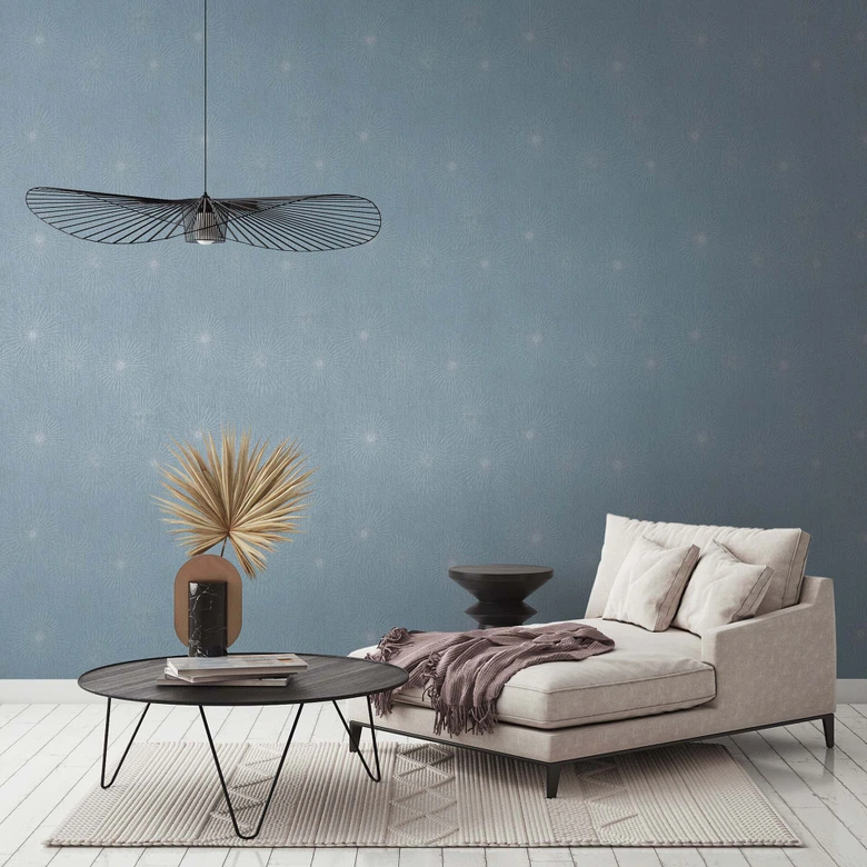 A.S. Création papier peint intissé The BOS - papier peint moderne à motifs bleu, argent, gris 